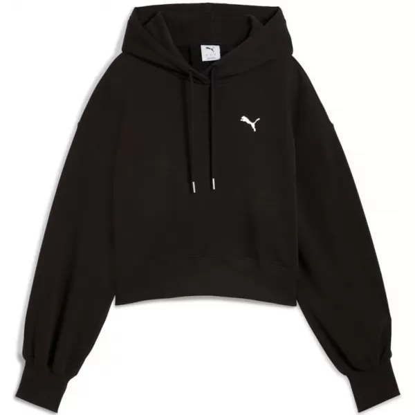  Dámská mikina PUMA WARDROBE ESS RELAXED CROPPED HOODIE TR 629746-01 ČERNÁ 