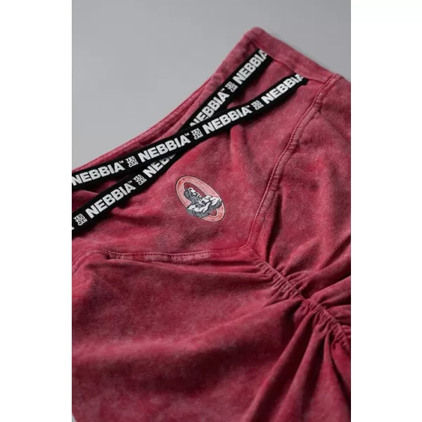  NEBBIA Washed legínové šortky s vysokým pasem HERITAGE 780 RED 