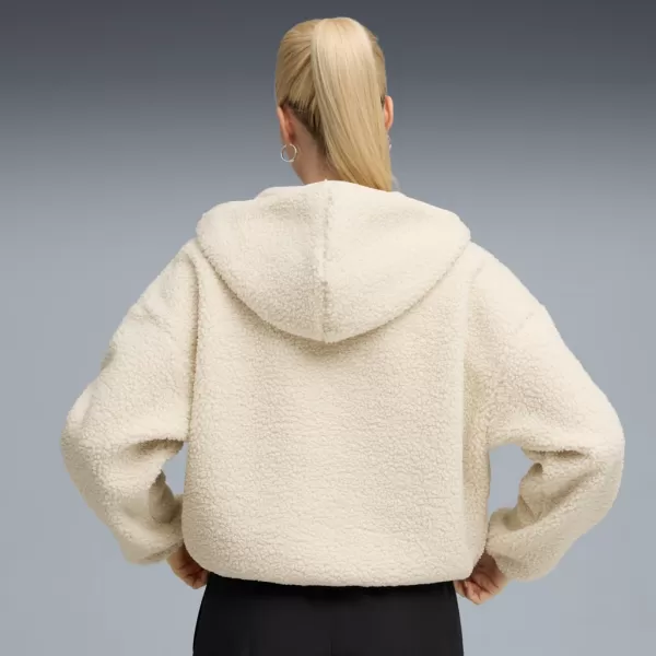  Dámská mikina PUMA WARDROBE ESS OVERSIZED POLAR FLEECE HOODIE 632048-87 BÍLÁ 