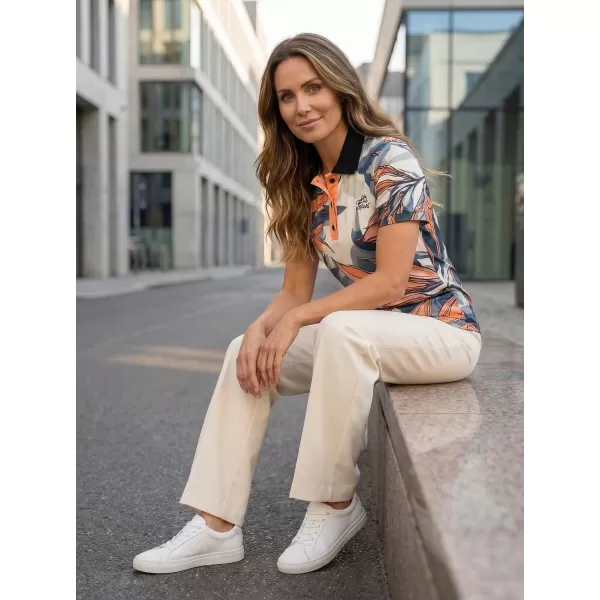  Dámské funkční triko s límečkem premium ALTISPORT VOJ/ALW111TR05 ORANŽOVÉ LISTY 
