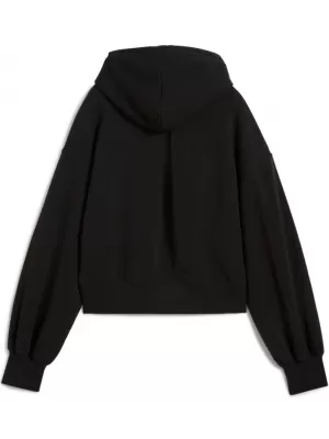 Dámská mikina PUMA WARDROBE ESS RELAXED CROPPED HOODIE TR 629746-01 ČERNÁ