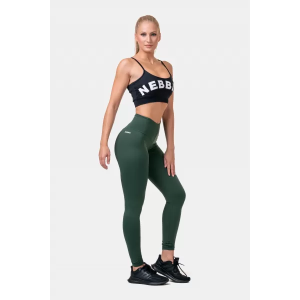  NEBBIA Classic HERO legíny s vysokým pasem 570 DARK GREEN 