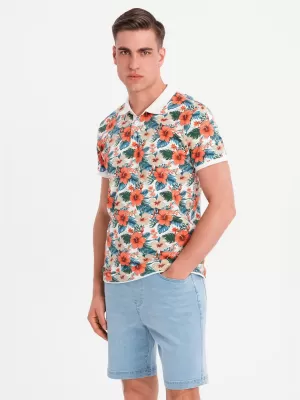 Pánské polo triko OMBRE OM-POSS-0149 WHITE