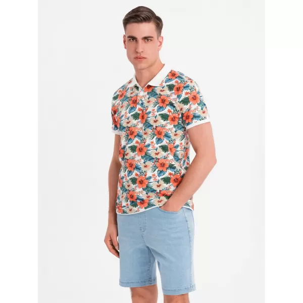  Pánské polo triko OMBRE OM-POSS-0149 WHITE 