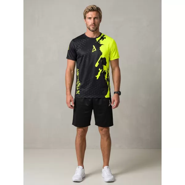  Pánské funkční triko premium ALTISPORT VOJ/ALM112TR01 ČERNÁ-FLUO YELLOW 