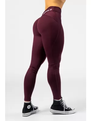 NEBBIA Tvarující legíny s V-shaped pasem STRONG BEAUTY 425 DARK RED