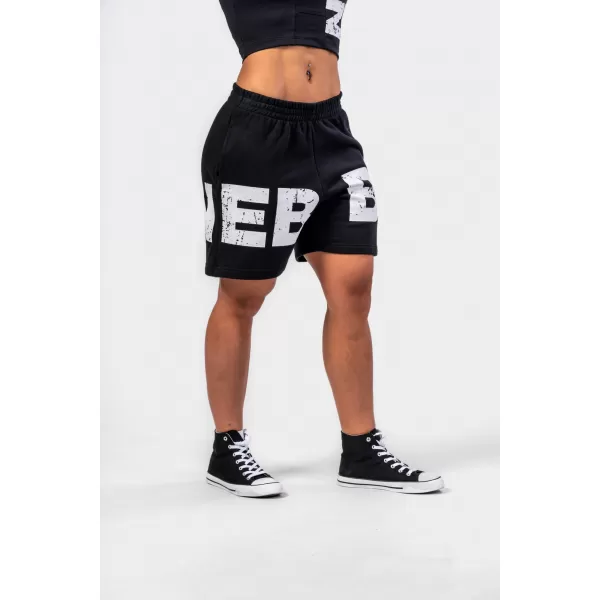  NEBBIA Teplákové šortky 6 palce MUSCLE MOMMY 624 BLACK 