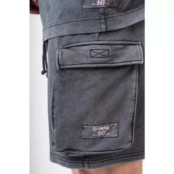  NEBBIA Washed volné cargo šortky LEGACY 787 BLACK 