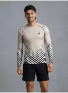 Pánské funkční kompresní triko s dlouhým rukávem premium ALTISPORT VOJ/ALM109TR03 SVĚTLE HNĚDÁ