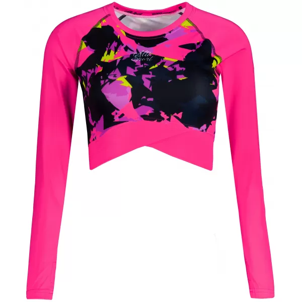  Dámský funkční crop top premium ALTISPORT VOJ/ALW110TR04 RŮŽOVOČERNÁ 
