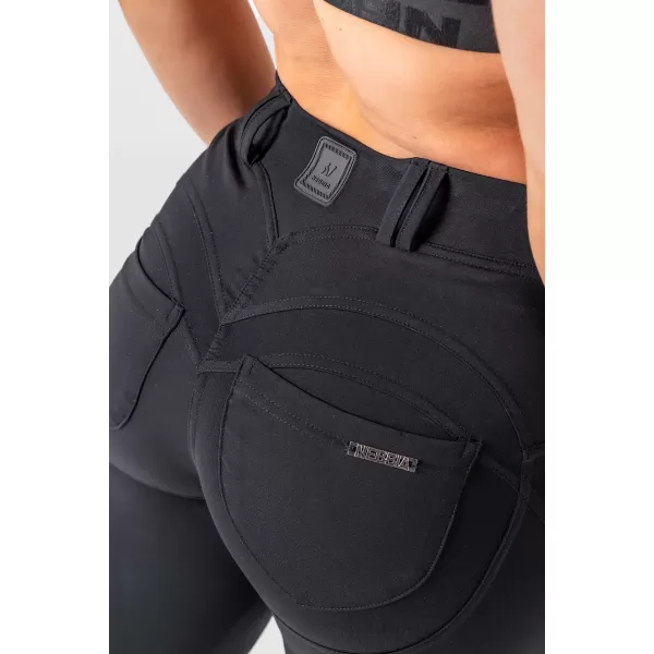  NEBBIA Flared Bubble Butt Legíny 2.0 POWER LIFT 308 BLACK 