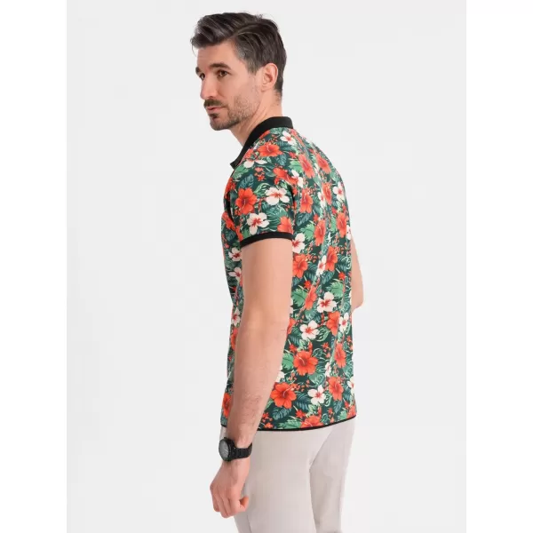  Pánské polo triko OMBRE OM-POSS-0149 BLACK 