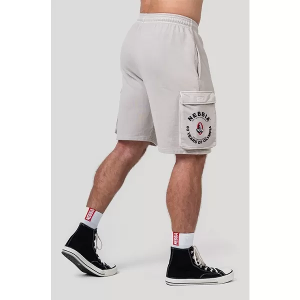  NEBBIA Washed volné cargo šortky LEGACY 787 LIGHT GREY 
