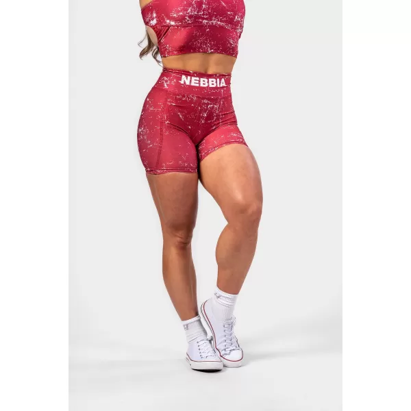  NEBBIA Leginové šortky s vysokým pasem 5 palce HAMMIES 615 RED 