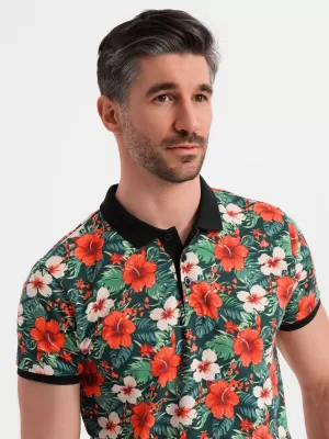 Pánské polo triko OMBRE OM-POSS-0149 BLACK