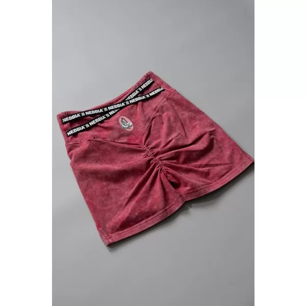  NEBBIA Washed legínové šortky s vysokým pasem HERITAGE 780 RED 
