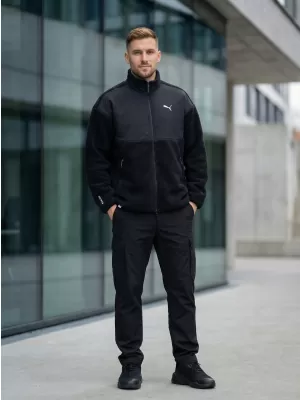 Pánská bunda PUMATECH SOFT TECH RELAXED SHERPA JACKET 632104-01 ČERNÁ