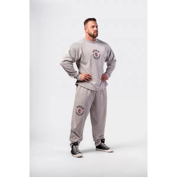  NEBBIA Oversized mikina bez kapuce SIGNATURE 797 LIGHT GREY 