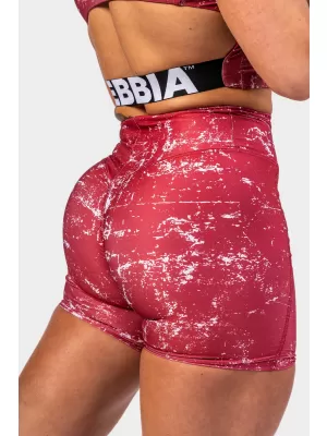 NEBBIA Leginové šortky s vysokým pasem 5 palce HAMMIES 615 RED