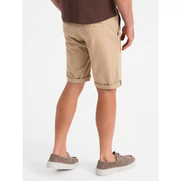  Pánské kraťasy OMBRE OM-SRCS-0197 BEIGE 