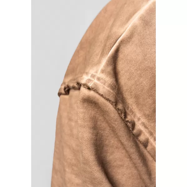  NEBBIA Washed-off mikina na zip GYM BRO 362 LIGHT BROWN 