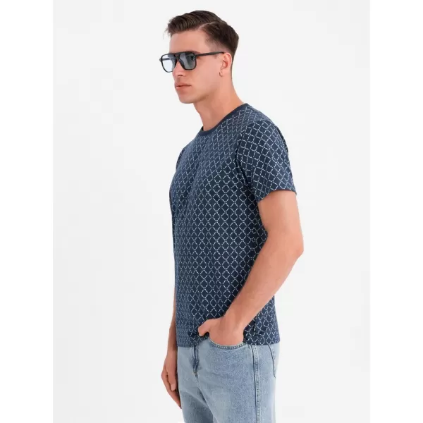  Pánské tričko OMBRE OM-TSFP-0250 NAVY BLUE 