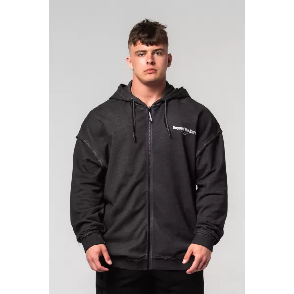  NEBBIA Washed-off mikina na zip GYM BRO 362 BLACK 