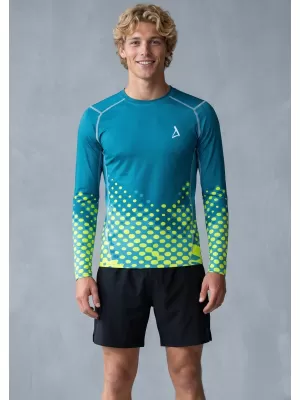 Pánské funkční kompresní triko s dlouhým rukávem premium ALTISPORT VOJ/ALM109TR03 EMERALD-FLUO