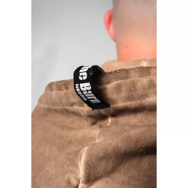 NEBBIA Washed-off mikina na zip GYM BRO 362 LIGHT BROWN 