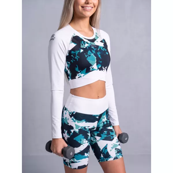  Dámský funkční crop top premium ALTISPORT VOJ/ALW110TR04 MODROBÍLÁ 