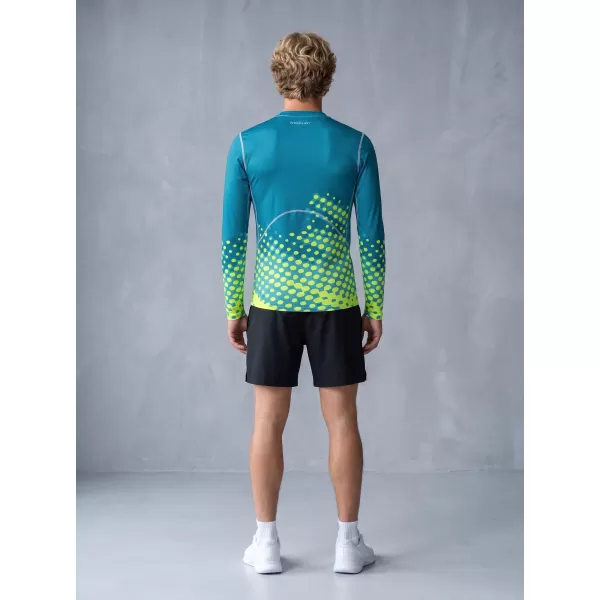  Pánské funkční kompresní triko s dlouhým rukávem premium ALTISPORT VOJ/ALM109TR03 EMERALD-FLUO 