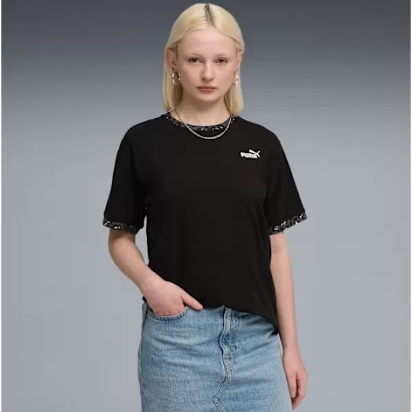  Dámské triko PUMA ESS GRAPHIC ANIMAL RELAXED TEE 688082-01 ČERNÁ 