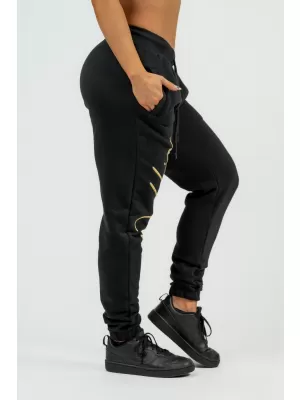NEBBIA Dámské volné tepláky Signature INTENSE 846 BLACK/GOLD