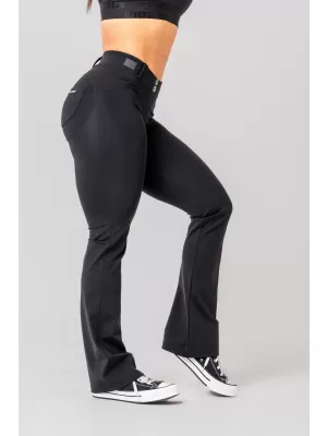 NEBBIA Flared Bubble Butt Legíny 2.0 POWER LIFT 308 BLACK