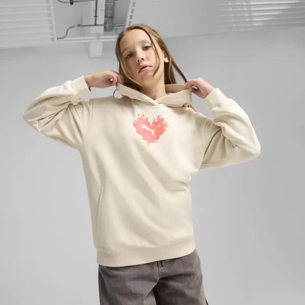  Dětská mikina PUMA FLAMING LOVE HOODIE 685109_87 ALPINE SNOW 