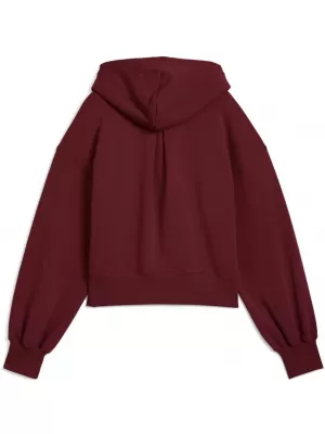 Dámská mikina PUMA WARDROBE ESS RELAXED CROPPED HOODIE TR 629746-96 ČERVENÁ