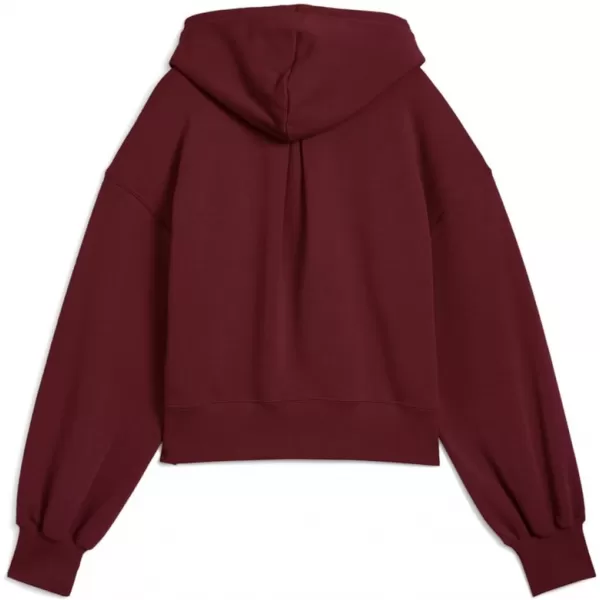  Dámská mikina PUMA WARDROBE ESS RELAXED CROPPED HOODIE TR 629746-96 ČERVENÁ 