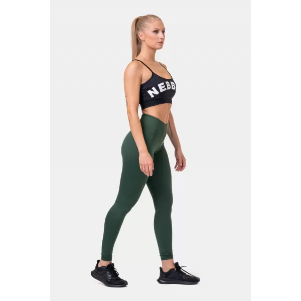  NEBBIA Classic HERO legíny s vysokým pasem 570 DARK GREEN 