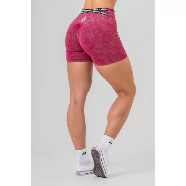  NEBBIA Washed legínové šortky s vysokým pasem HERITAGE 780 RED 