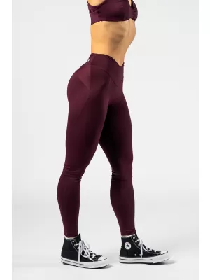 NEBBIA Tvarující legíny s V-shaped pasem STRONG BEAUTY 425 DARK RED