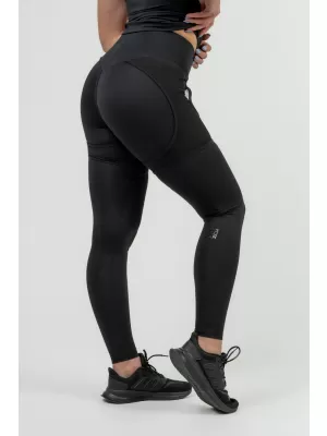 NEBBIA Dámské sportovní legíny se síťkou INTENSE Mesh 838 BLACK