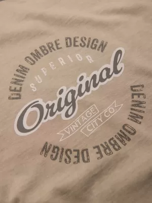 Pánské triko OMBRE OM-TSWT-0201 DARK BEIGE
