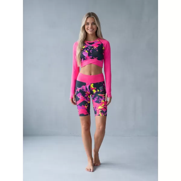  Dámský funkční crop top premium ALTISPORT VOJ/ALW110TR04 RŮŽOVOČERNÁ 