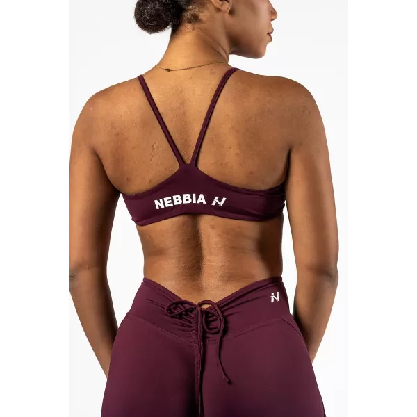  NEBBIA Sportovní podprsenka se střední oporou TWIST-KNOT 423 DARK RED 