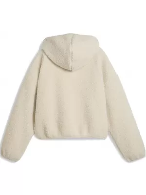 Dámská mikina PUMA WARDROBE ESS OVERSIZED POLAR FLEECE HOODIE 632048-87 BÍLÁ