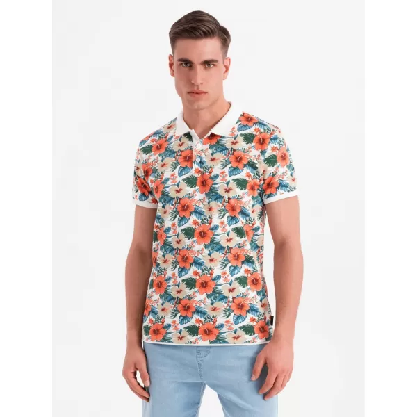  Pánské polo triko OMBRE OM-POSS-0149 WHITE 