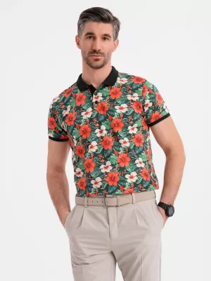 Pánské polo triko OMBRE OM-POSS-0149 BLACK
