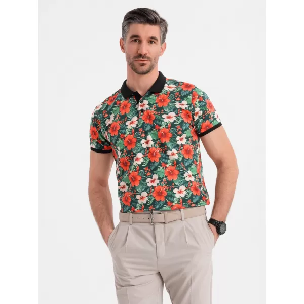  Pánské polo triko OMBRE OM-POSS-0149 BLACK 