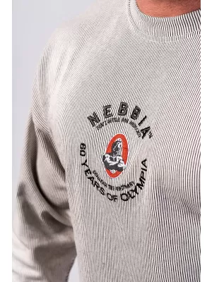 NEBBIA Oversized mikina bez kapuce SIGNATURE 797 LIGHT GREY