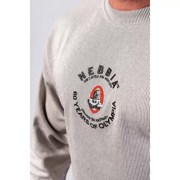  NEBBIA Oversized mikina bez kapuce SIGNATURE 797 LIGHT GREY 